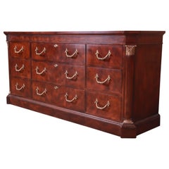 Vintage Henredon French Empire Mahogany Triple Dresser or Credenza