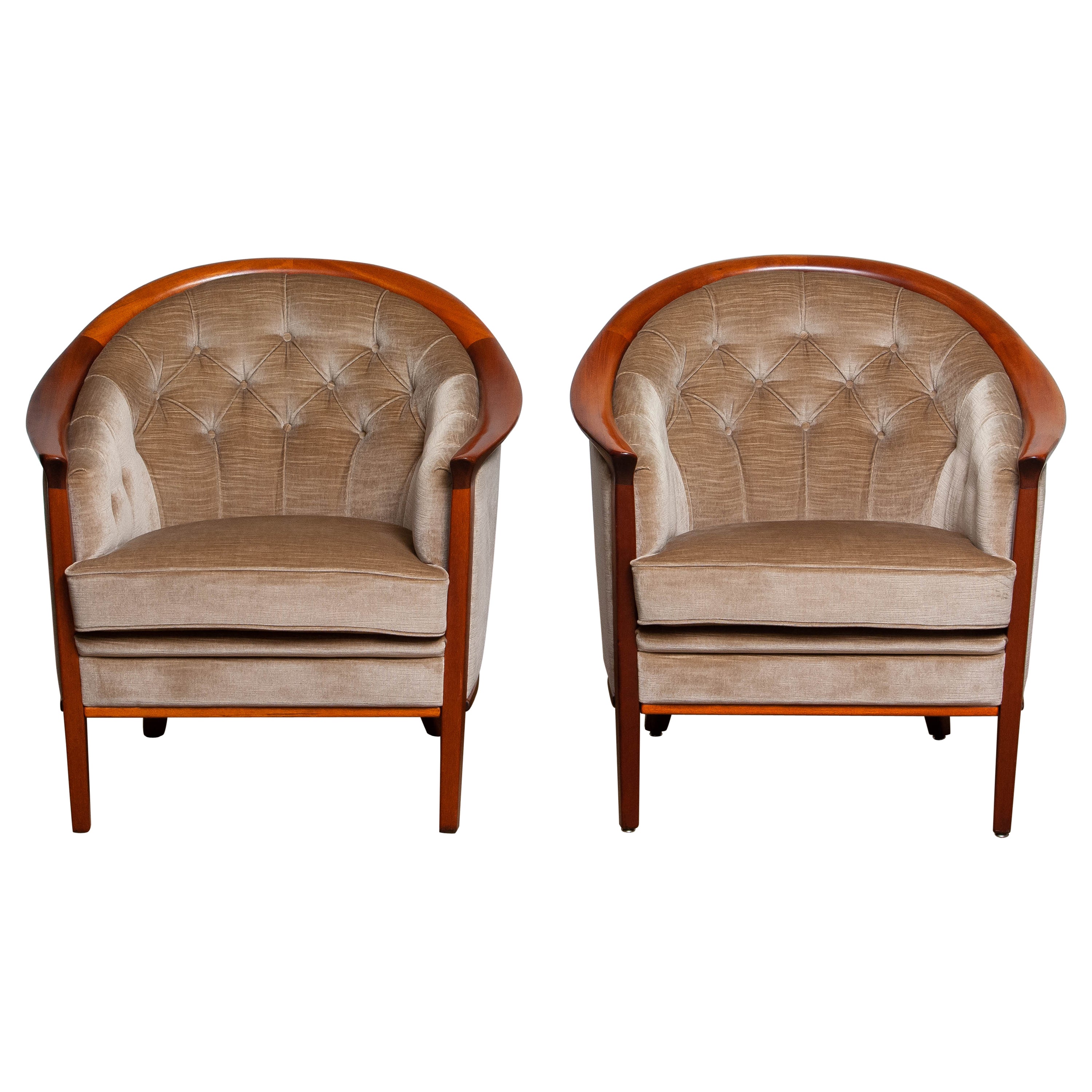 1960s Pair Lounge Club Chairs by Bertil Fridhagen Sweden