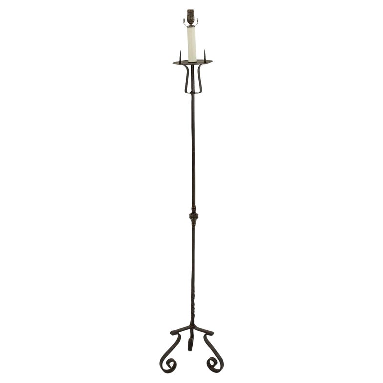 Hand-Forged Iron Floor Lamp For Sale at 1stDibs
