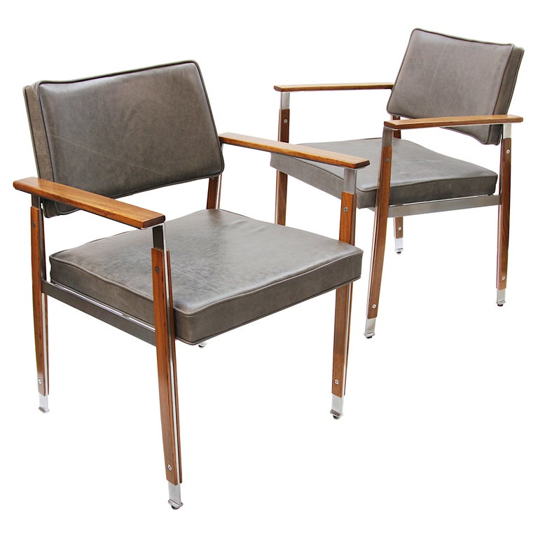 Pair of MidCentury Modern Side Chairs by William B Sklaroff for Robert