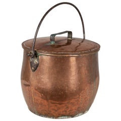Large 19th Century Copper Stock Pot or Cauldron