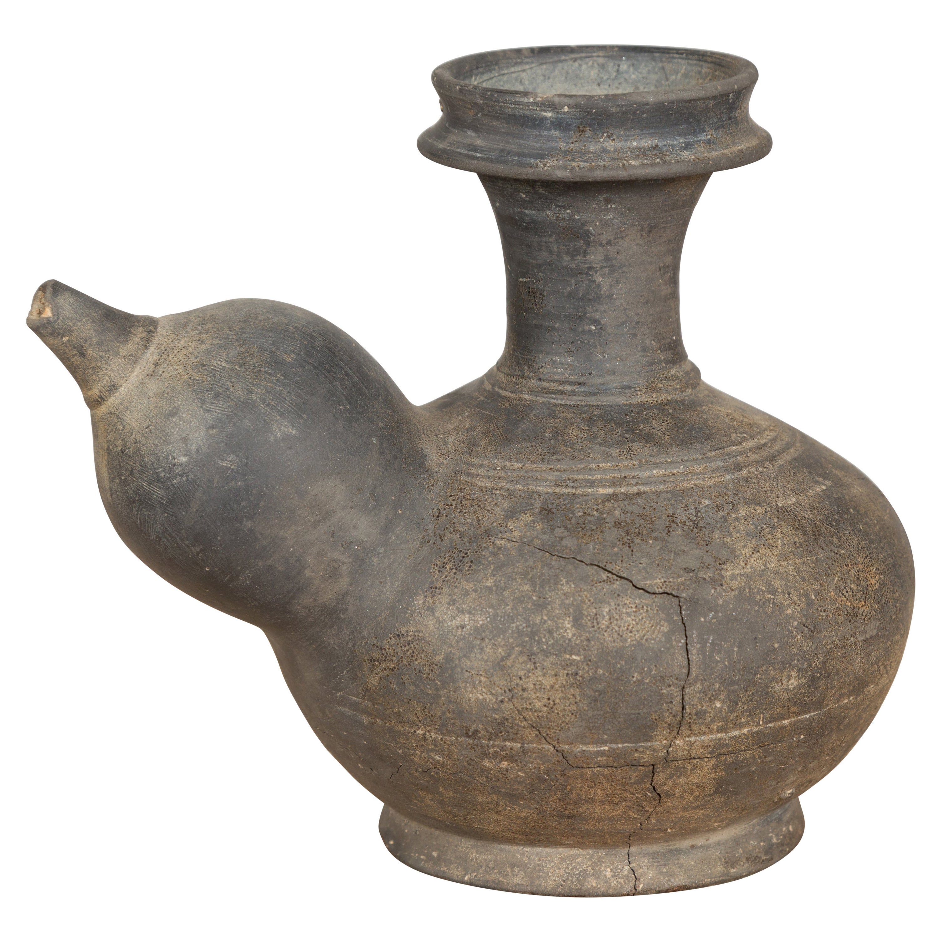 Chinese Ming Dynasty 17th Century Earthenware Ewer Kendi Ritual Water Vessel