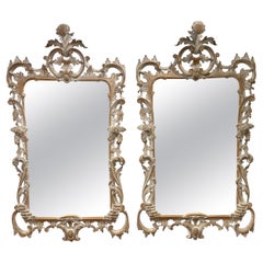 Fine Pair of Georgian Style Bleached Pine Mirrors, C 1900