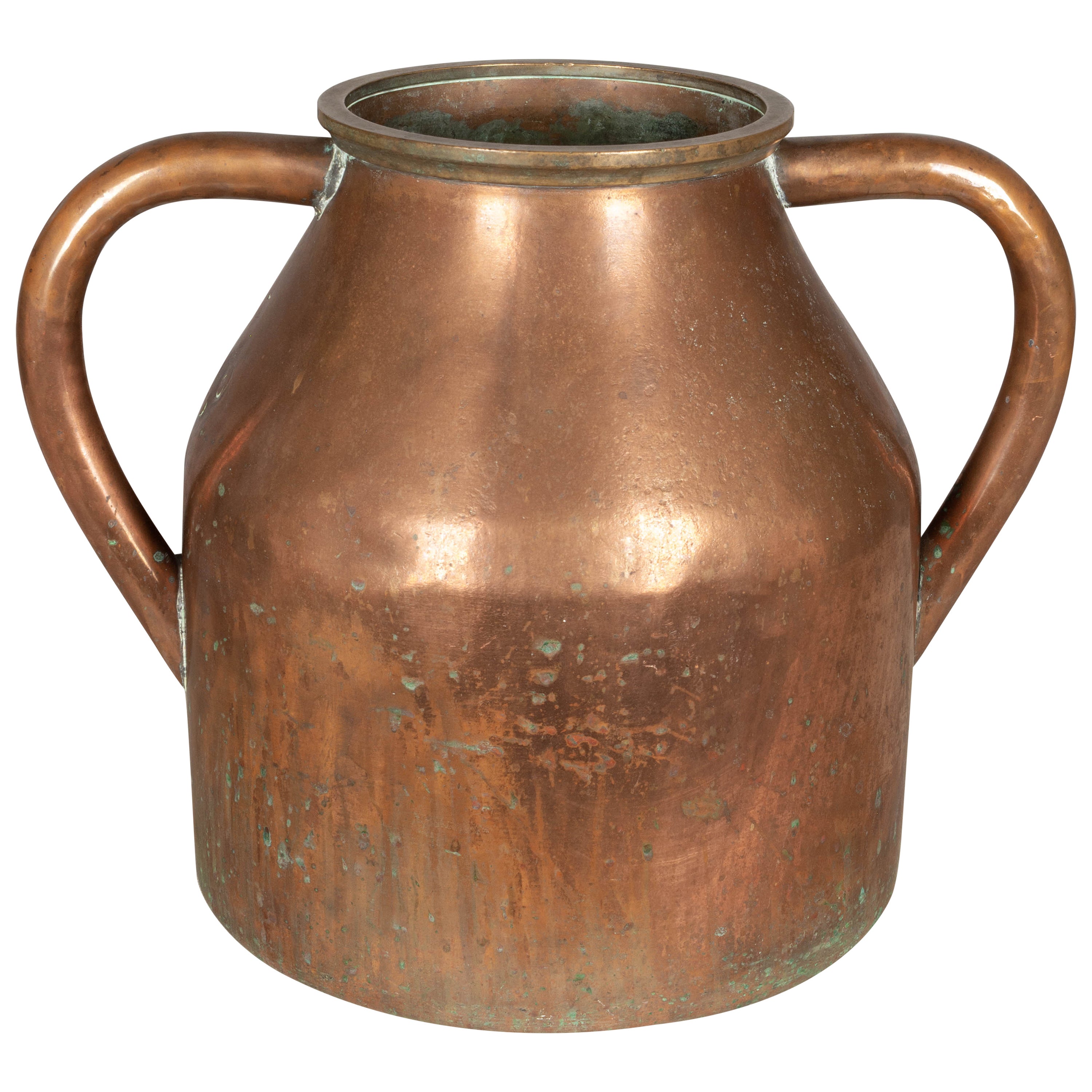 Großer französischer Kupferkrug oder Vase aus dem 19. Jahrhundert