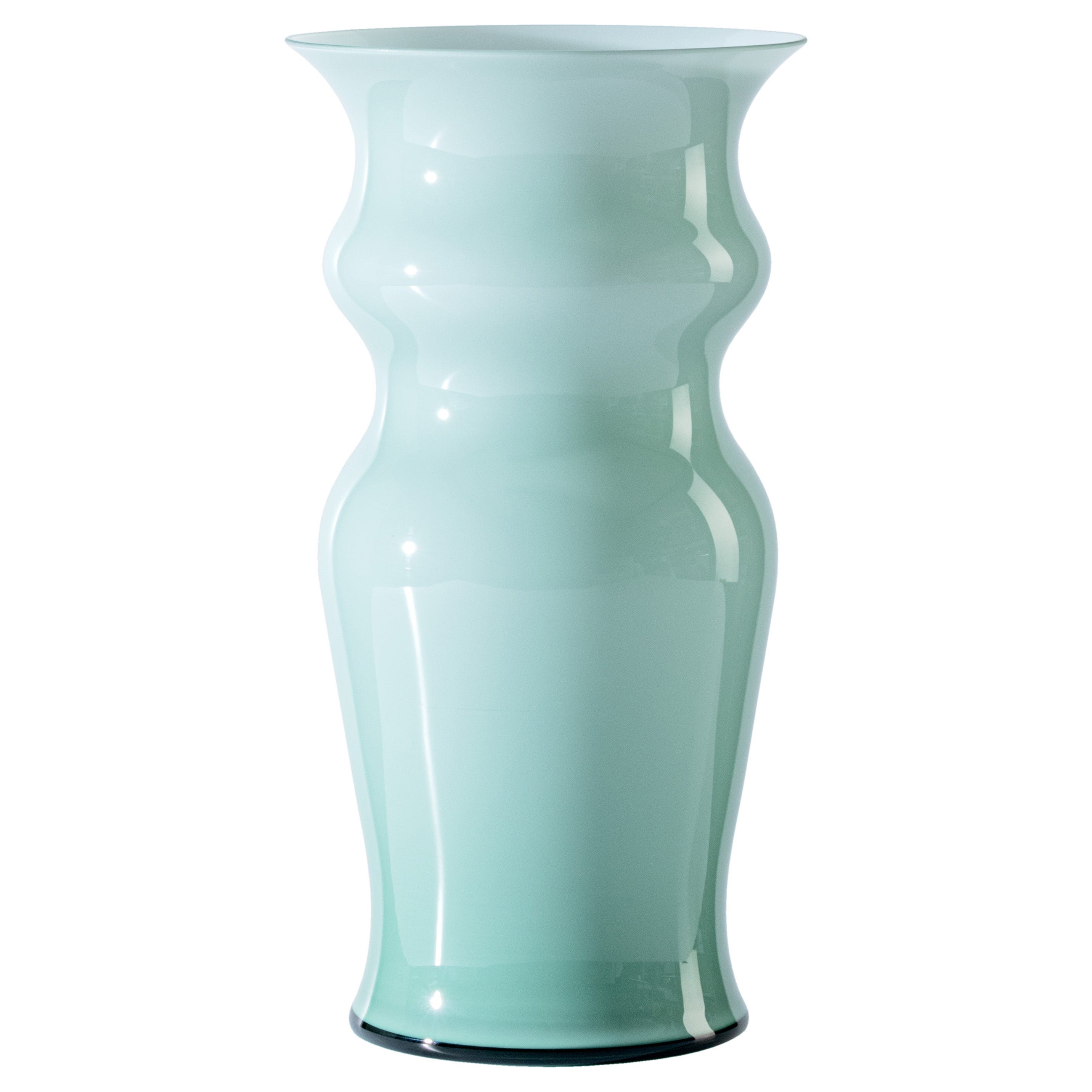 Petit vase en verre Odalische vert Rio  par Leonardo Ranucci