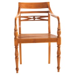 Wood Chair Light Brown Minimalist Carved Vintage Italian Wood Chair Furniture