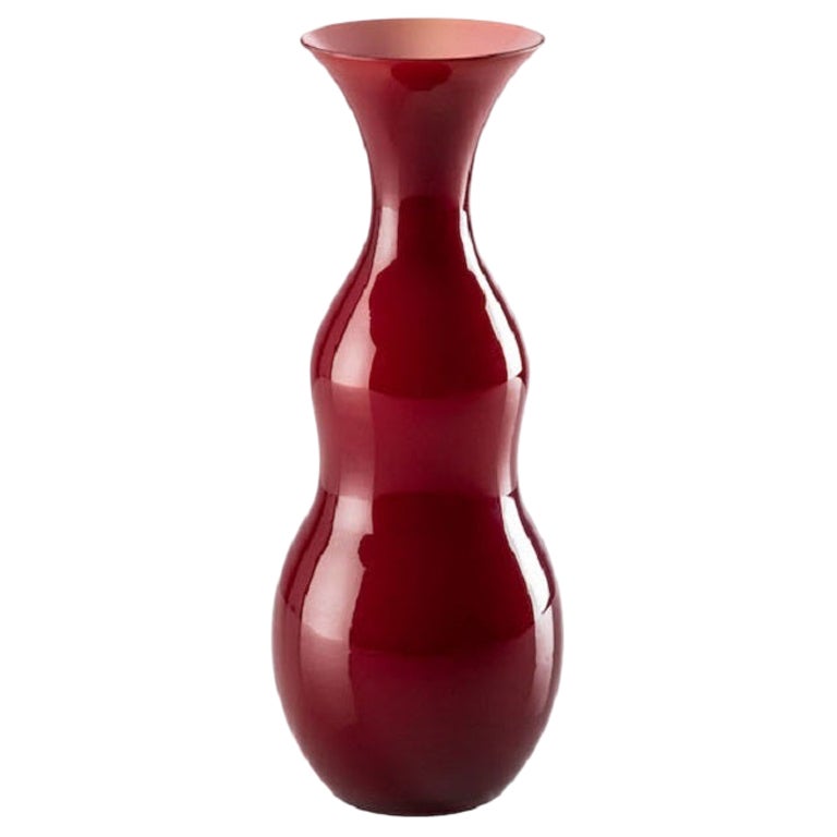 Pigmenti Small Vase in Opaline Ox Blood Red Glass by Venini For Sale