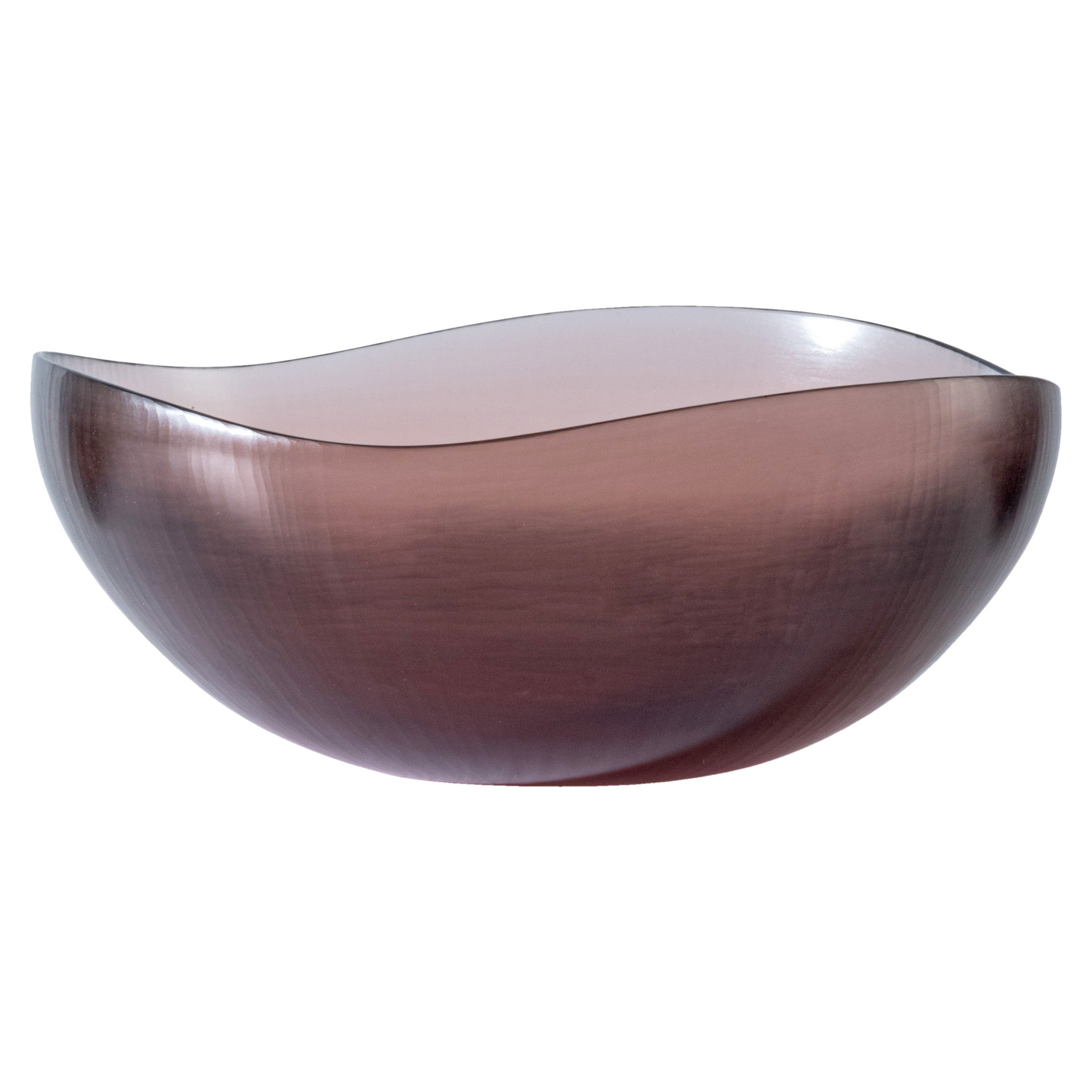 Battuti Large Bowl in Cipria Pink Glass For Sale