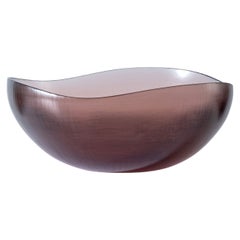 Battuti Large Bowl in Powder Pink Glass