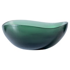 Battuti Large Bowl in Green River Glass