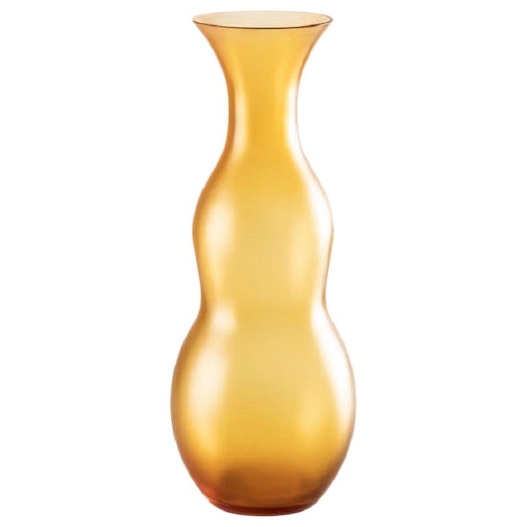 Pigmenti Large Vase in Glazed Amber Glass by Venini For Sale
