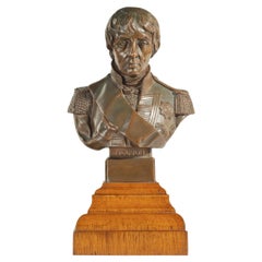 Used Small Bust of Admiral Lord Nelson Made from H.M.S. Foudroyant Copper and Oak