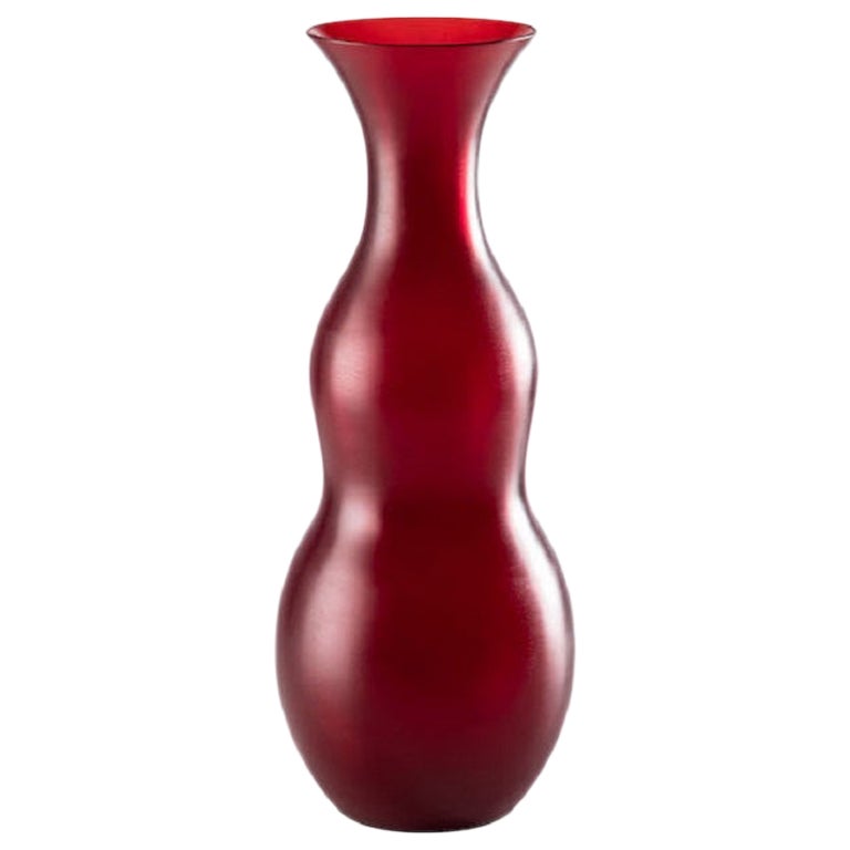 Pigmenti Large Vase in Glazed Ox Blood Red Glass by Venini For Sale