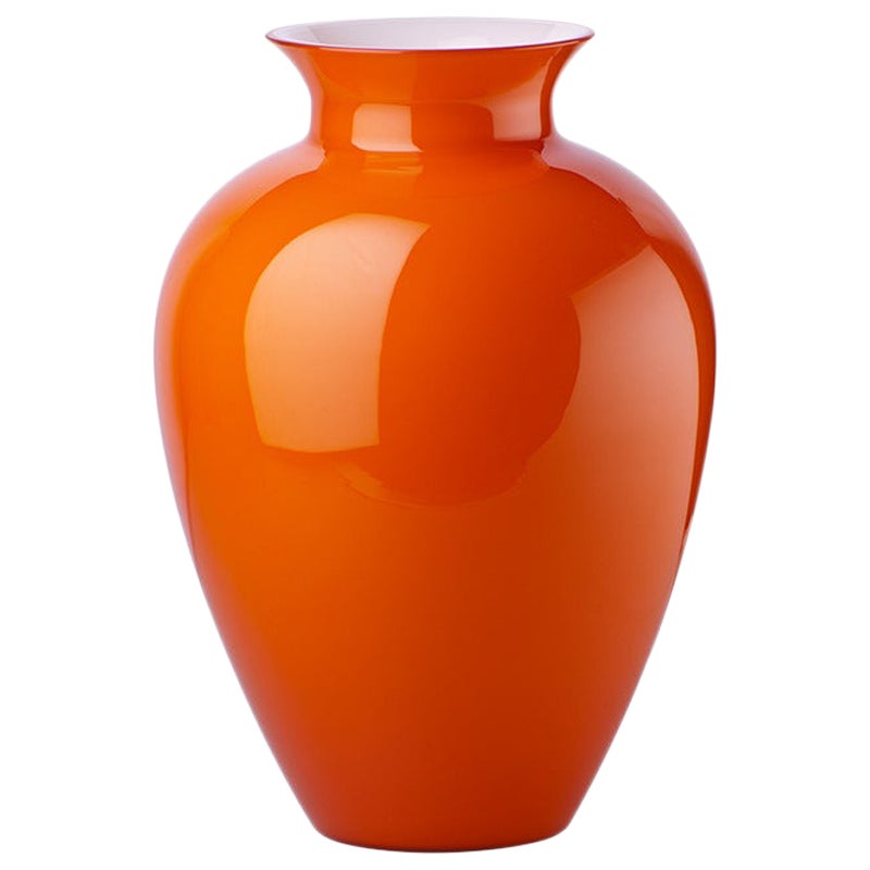 Labuan Small Glass Vase in Orange by Venini For Sale
