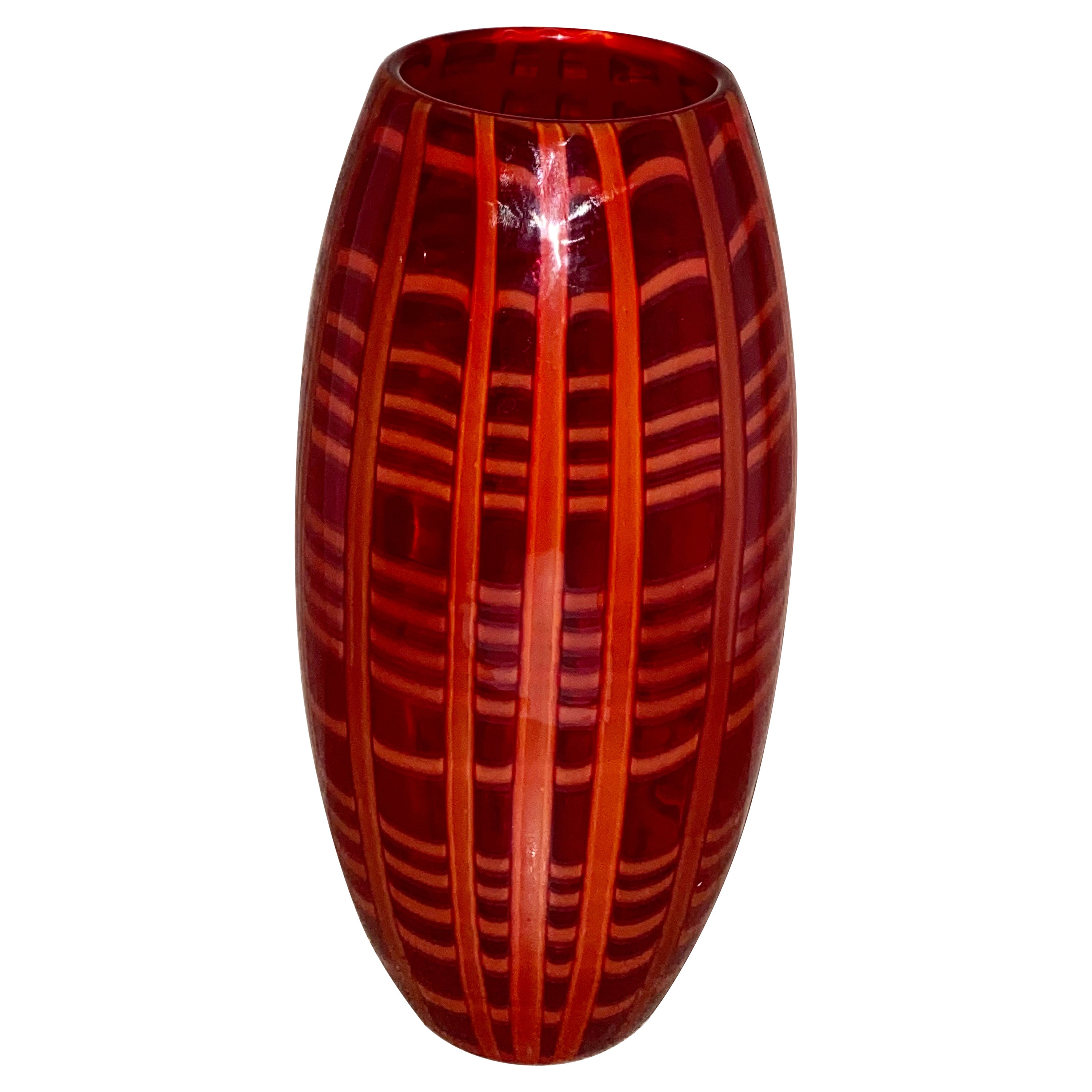 Large Vintage Cenedese for Burberry Art Glass Vase