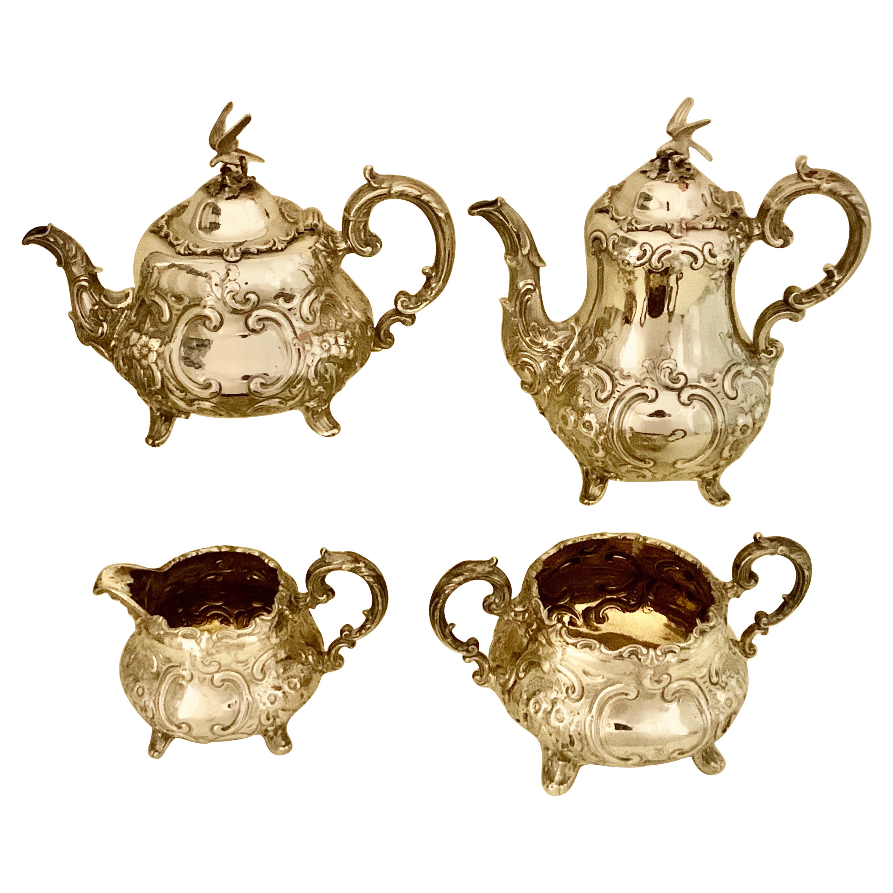 Victorian Sterling Silver Tea and Coffee Service by william Smiley, London, 1860