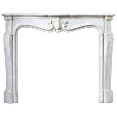 Elegant Louis XV Style Carrara Marble Fireplace