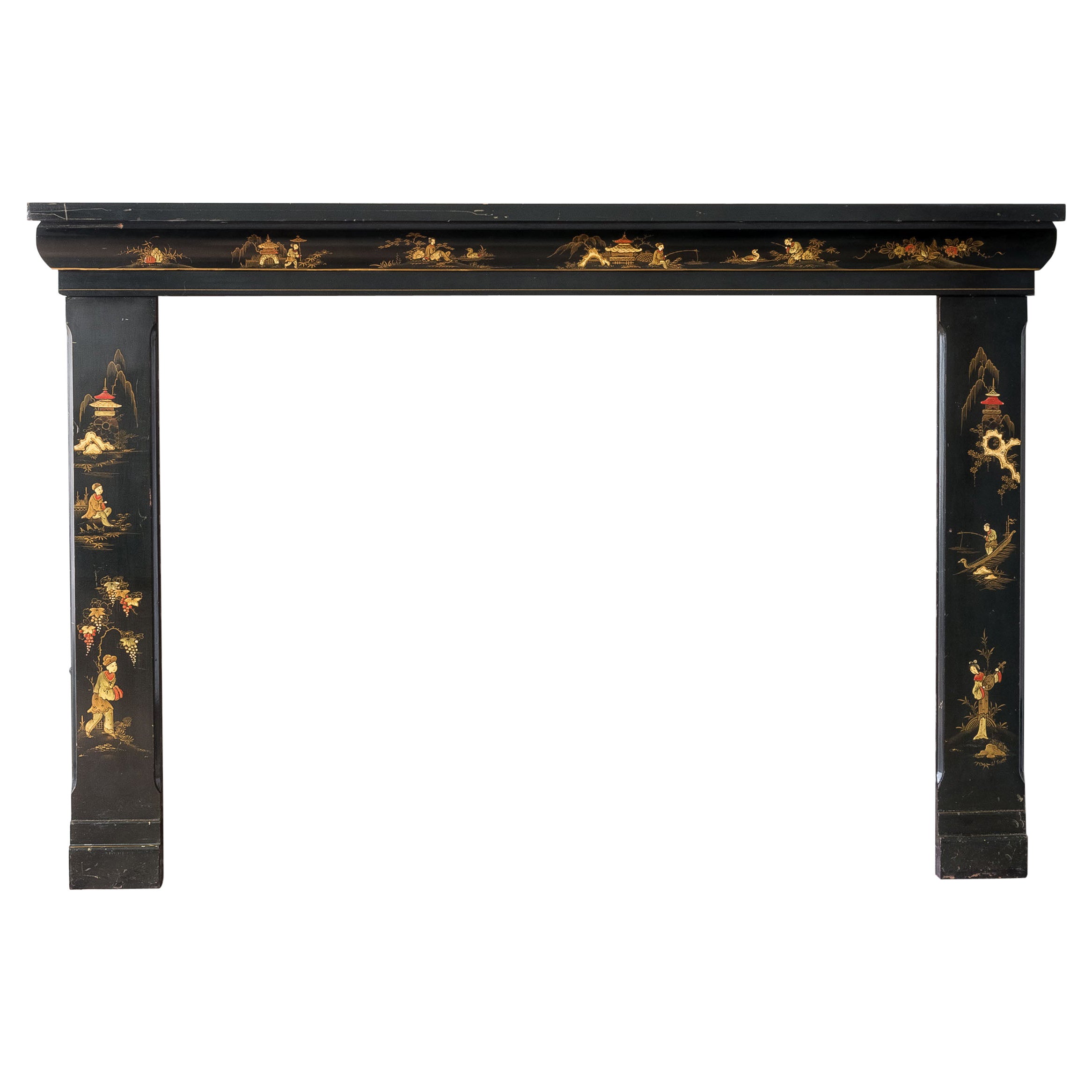 1930s Chinoiserie ‘Pailou’ Form Fireplace