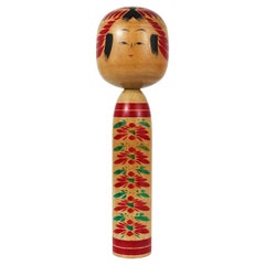 Vintage Decorative Togatta Kokeshi Doll Sculpture from Northern Japan, Hand-Painted