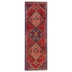 Tribal Runner Rug Vintage Red Wool Handwoven Runner Rustic Carpet Runner