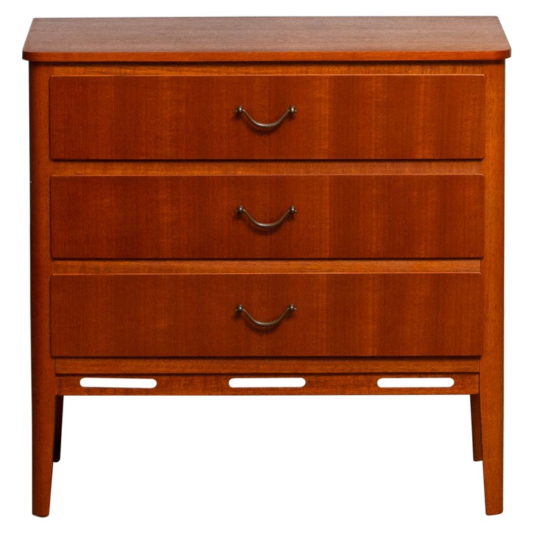 1950's Small Teak Three Drawers Dresser / / Telephone Table SMI