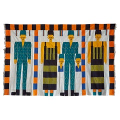 Vintage Oumar Bocoum Malian Wedding Hanging with Figurative Pattern, Mali 1990's