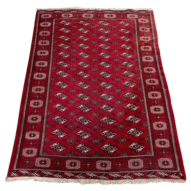 Afghan Akhche Bokhara Teppich Rot