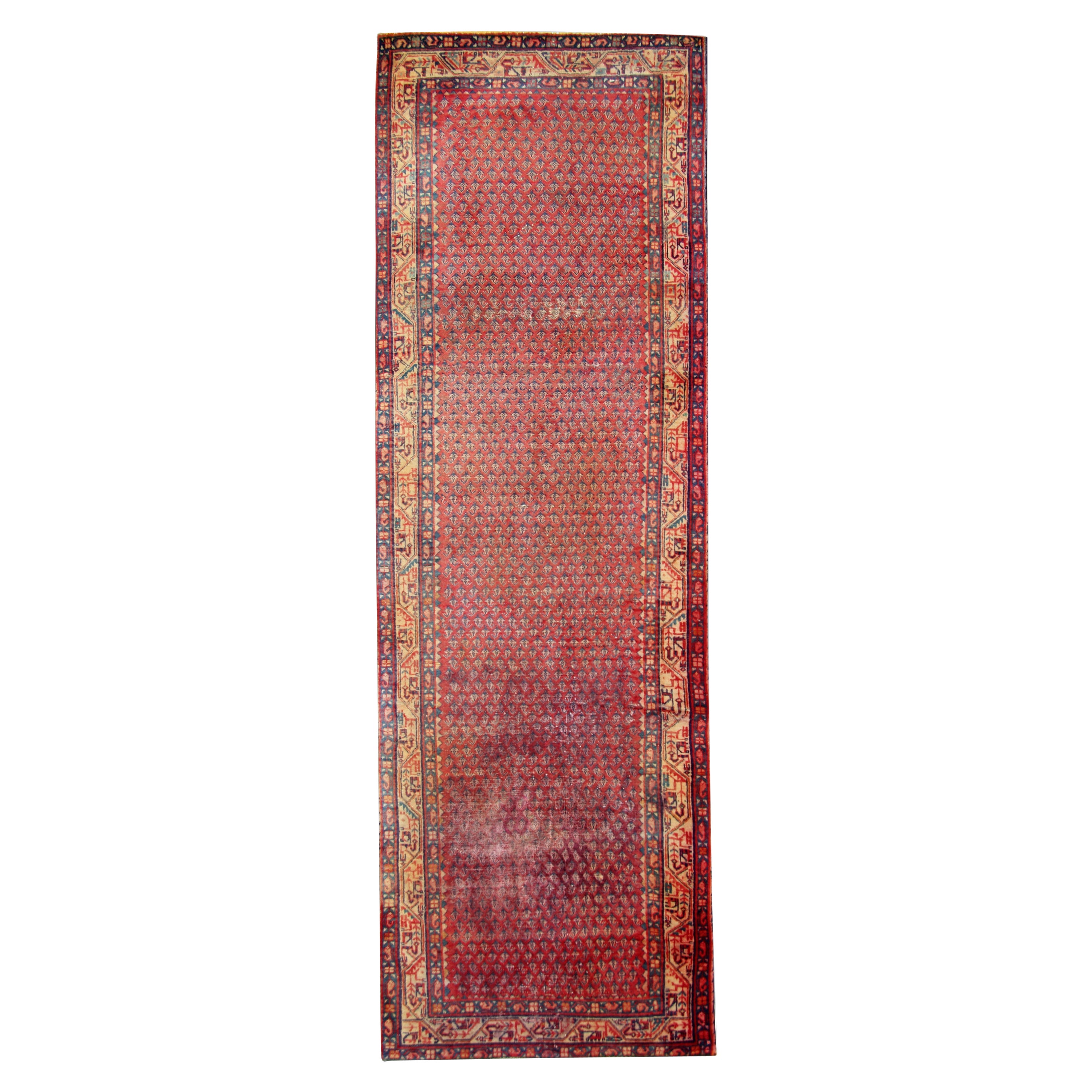 Handwoven Wool Runner Rug Traditional Red Tribal Carpet Stair Runner Rug For Sale