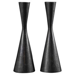 Pair of Iron Candlesticks, Early 20th Century