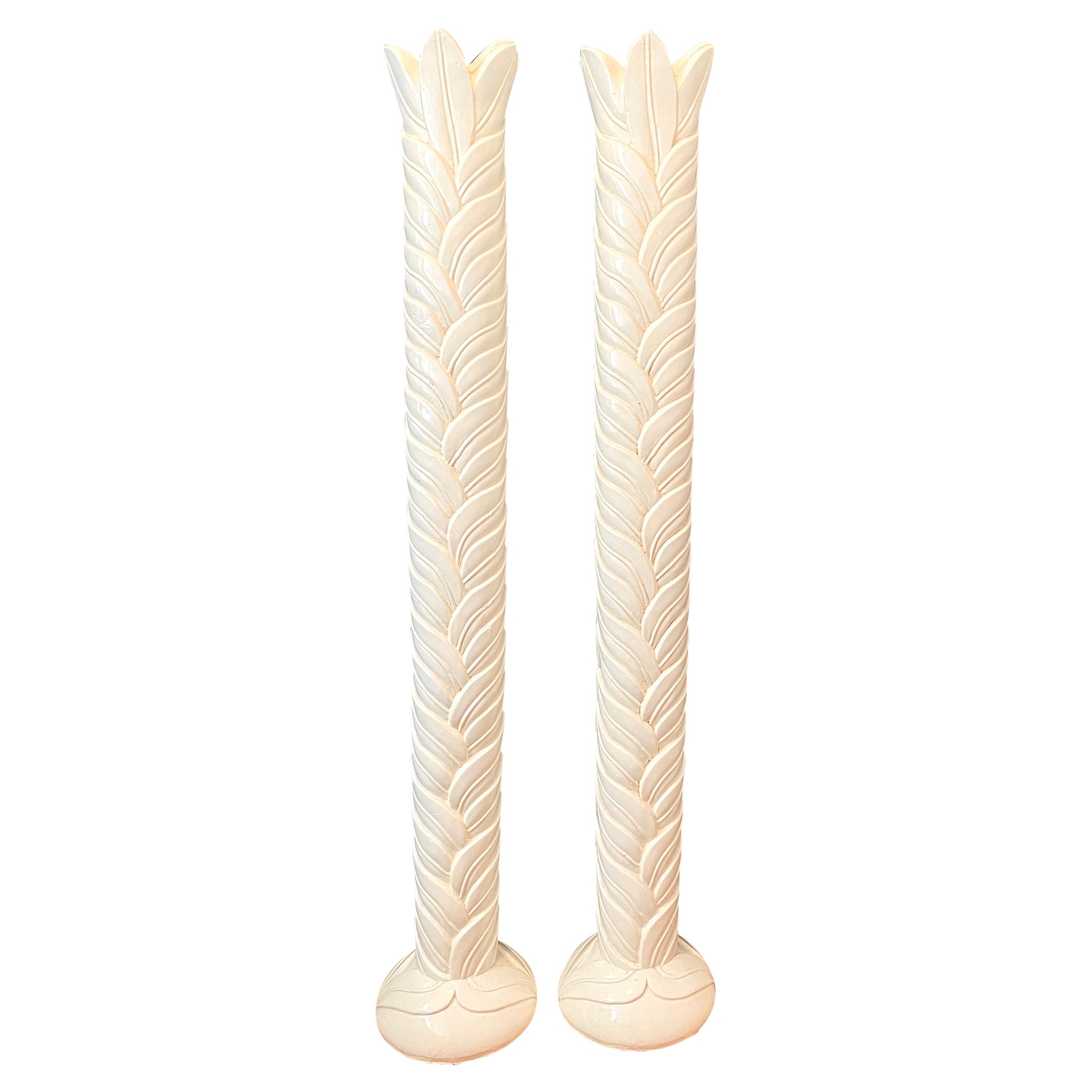 Pair of Tall Decorative Palm Columns