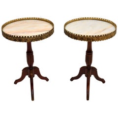 Pair of Antique French Marble Top Wine Tables