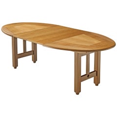 Guillerme & Chambron Extendable Round Dining Table in Oak