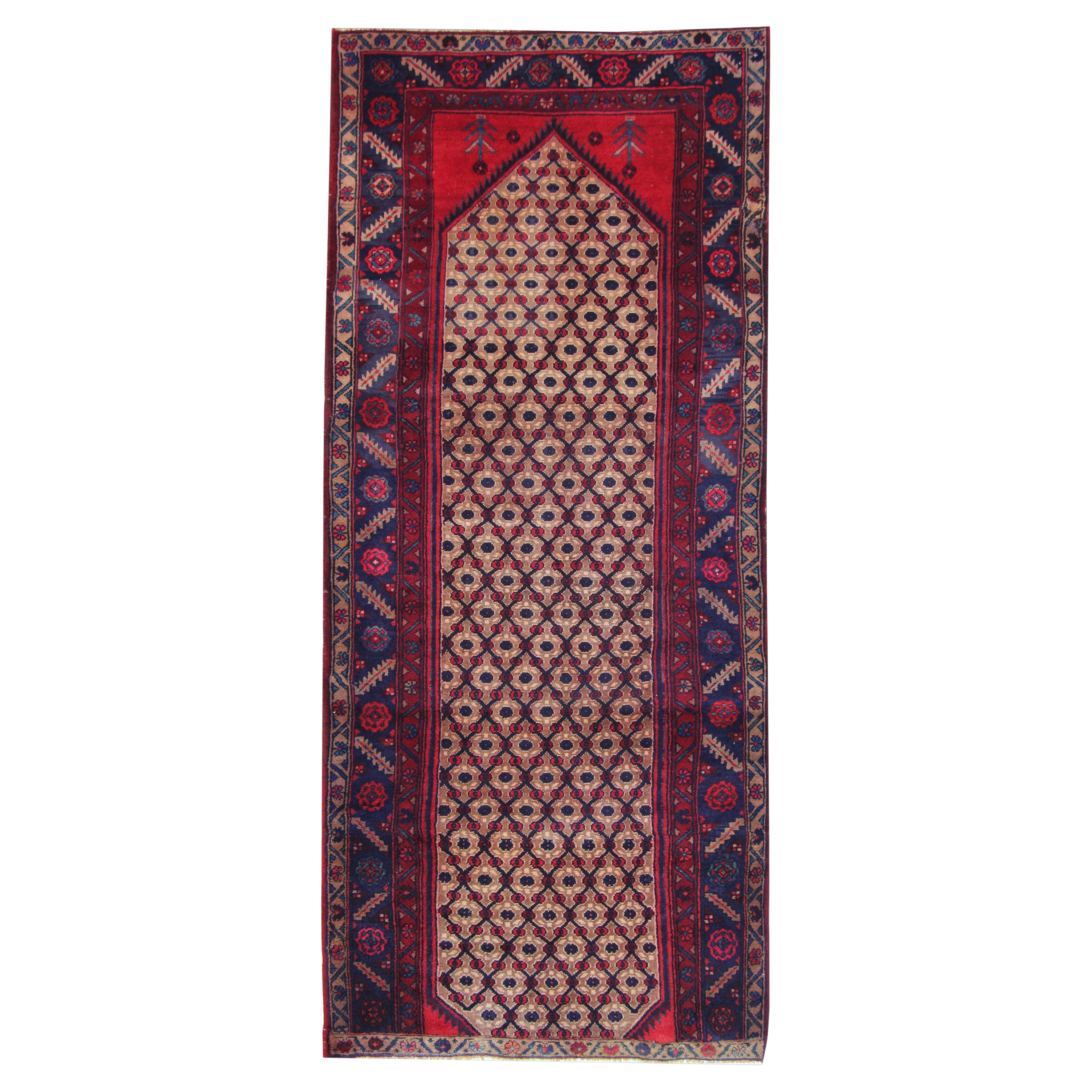 Handmade Runner Rug Traditional Oriental Wool Geometric Carpet Rug