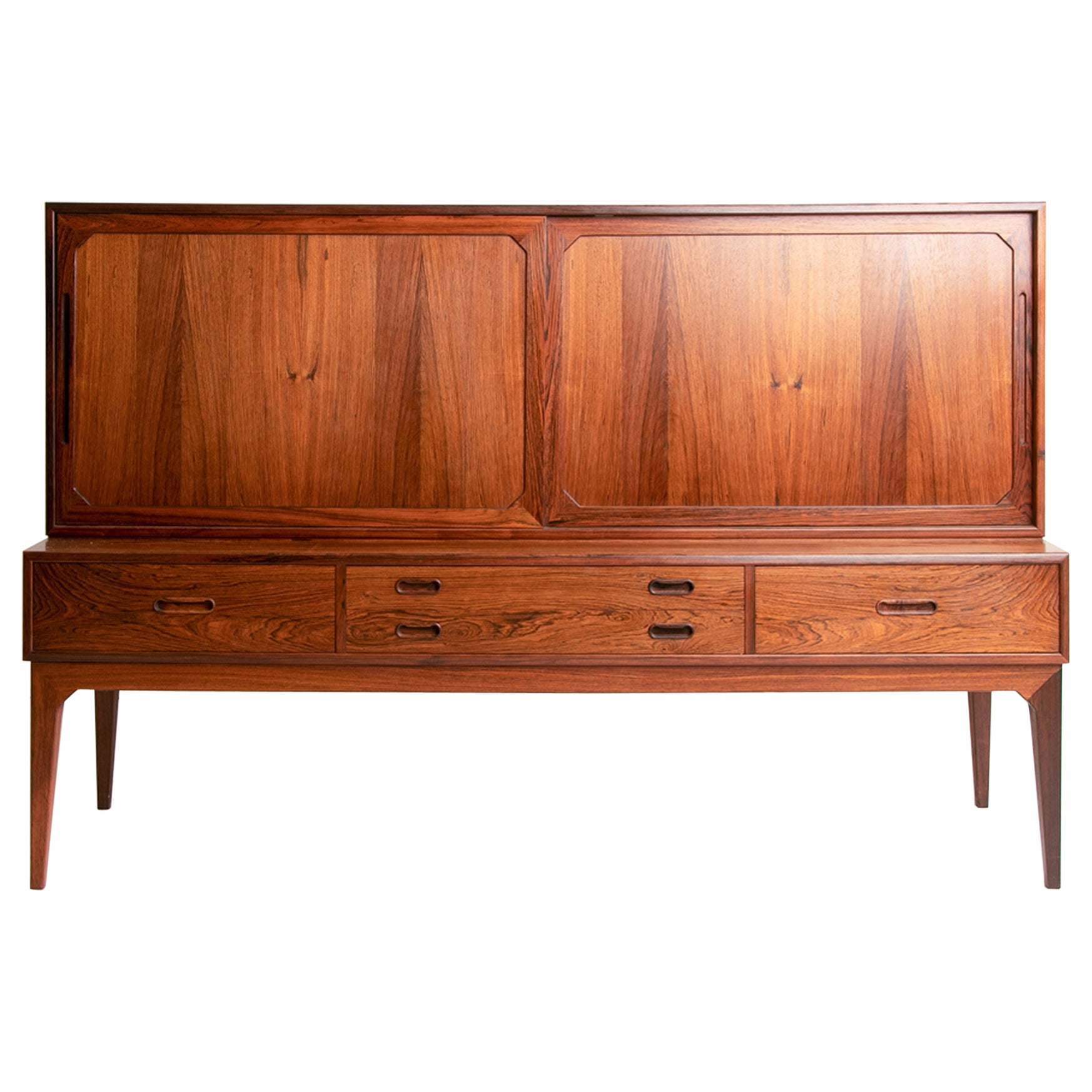 Midcentury Danish Rosewood Highboard by Severin Hansen for Haslev Møb For Sale