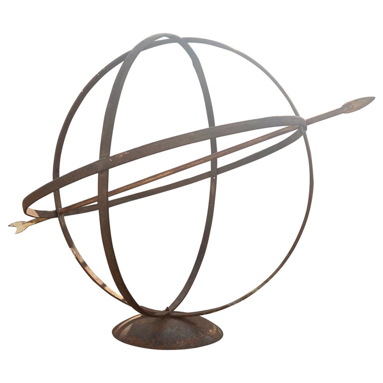 Mid Century Iron Armillary Sphere For Sale