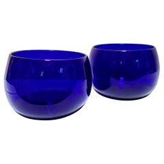 Pair of Regency Cobalt Blue Glass Finger Bowls, circa 1820