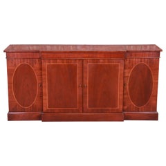 Baker Furniture Georgian Inlaid Mahogany Sideboard, Credenza, or Bar Cabinet