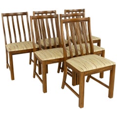 Retro Lane First Edition Style Keller Mid Century Walnut Dining Chairs, Set of 6