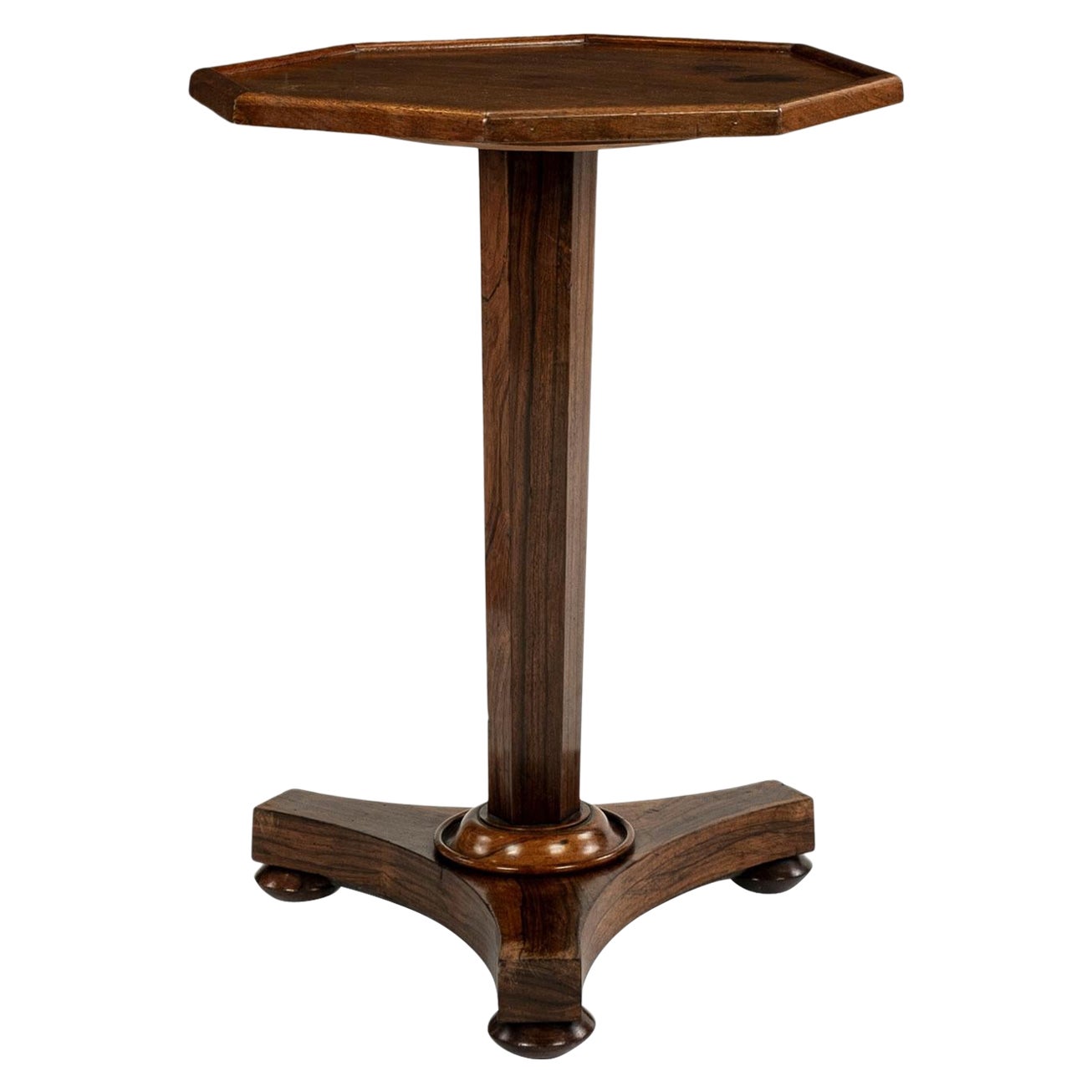 Mahogany and Rosewood Octagonal-Top Pedestal Table