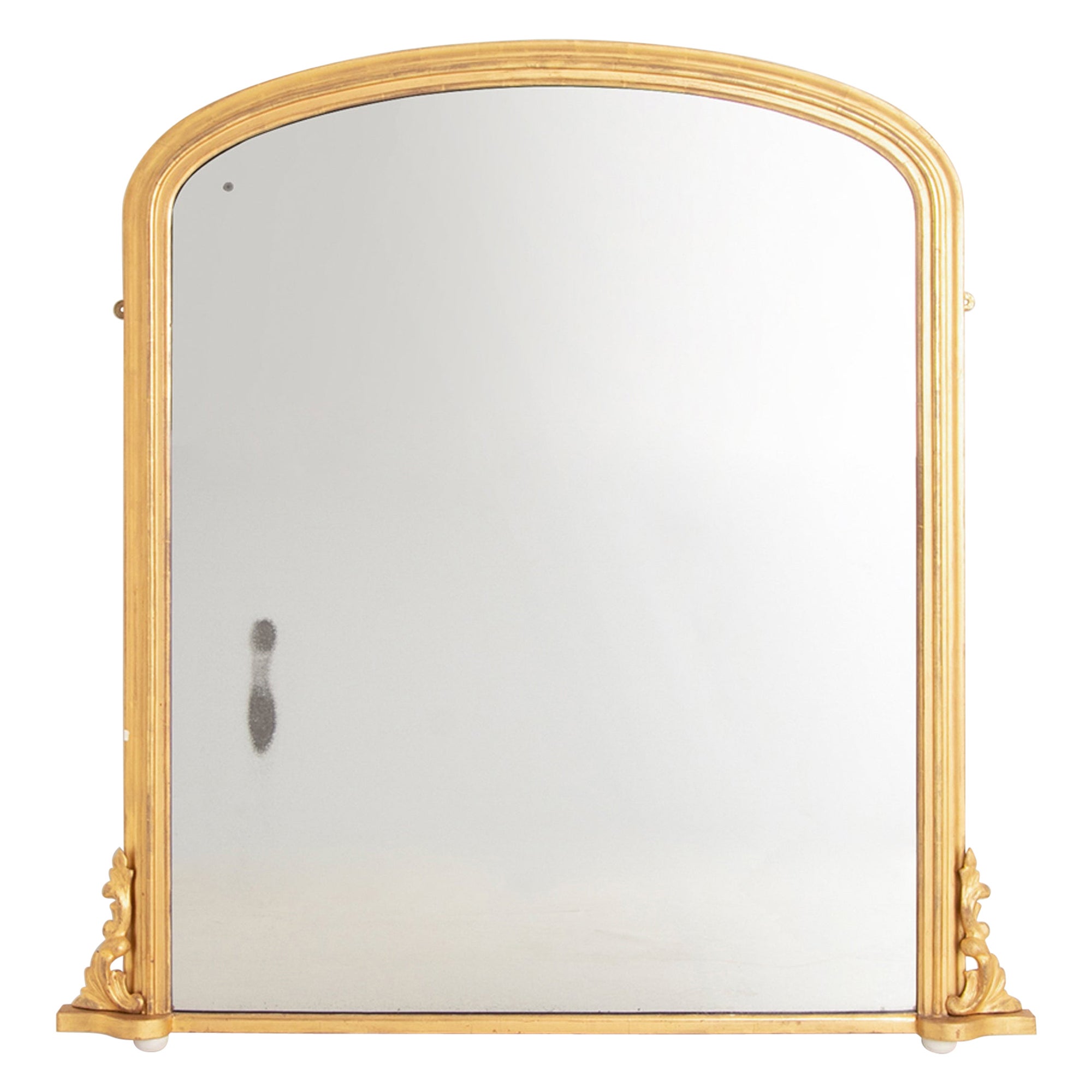 Gilded English Overmantle Mirror