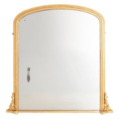 Used Gilded English Overmantle Mirror