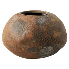 Eric Astoul, Vase Bol, La Borne, Sculptural Stoneware Vase, France, 2015