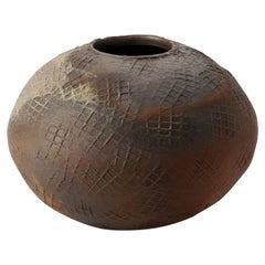 Eric Astoul, Vase Rond, La Borne, Sculptural Stoneware Vase, France, 2012