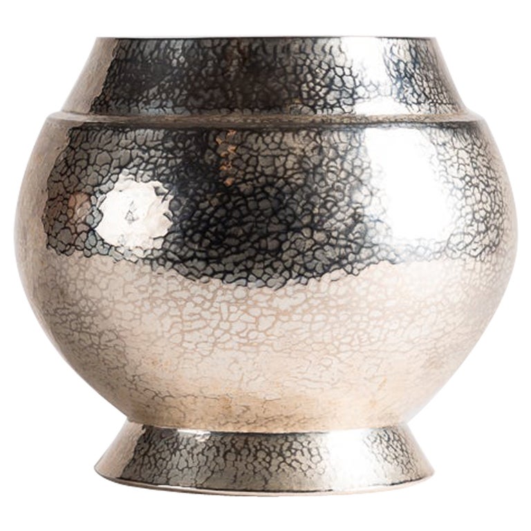 Laura Kirar, Florero Pequeño, Silver Washed Hammered Copper Vessel, Mexico,  2018 For Sale at 1stDibs | floreros silver, silver tambige