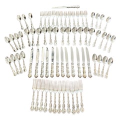 Gorham Sterling Silver Service for 12 Style Strasbourg 72 Pieces in Total
