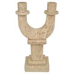 Travertine Candle Holder by Fratelli Mannelli, Italy, 1970s