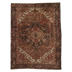 Vintage Heriz Rug with Luxe Style and Warm, Rustic Colors
