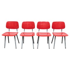 Set of 4 Friso Kramer Revolt Chairs with Grey Metal Frames