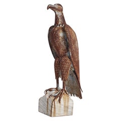 Vintage Ivan Bailey, Sculpture of a Resting Eagle, Steel & Granite, US, 20th Century