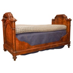 Antique Napoleon III Walnut Alcove or Daybed Sofa